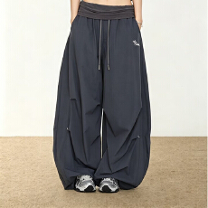 批发复古舞蹈休闲裤女2026夏季<b class='q'>新款</b>阔腿裤宽松高个子街舞直筒阔腿裤