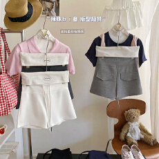 批发美式辣妹lu系显瘦空气层灰色卫裤短裤女夏季外穿运动<b class='q'>休闲</b>a字<b class='q'>热裤</b>