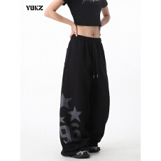批发YBKZ潮牌美式复古宽松休闲运动<b class='q'>裤</b>女街头<b class='q'>嘻哈</b>百搭爵士跳舞卫<b class='q'>裤</b>