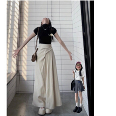 批发梨型身材<b class='q'>不规则</b><b class='q'>半身裙</b>女夏季新款胖妹妹mm高腰显瘦中长款a字裙