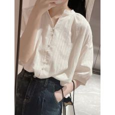 批发<b class='q'>夏</b>季2026新款穿搭法式衬衣设计感小众气质休闲显瘦短袖衬衫上衣女