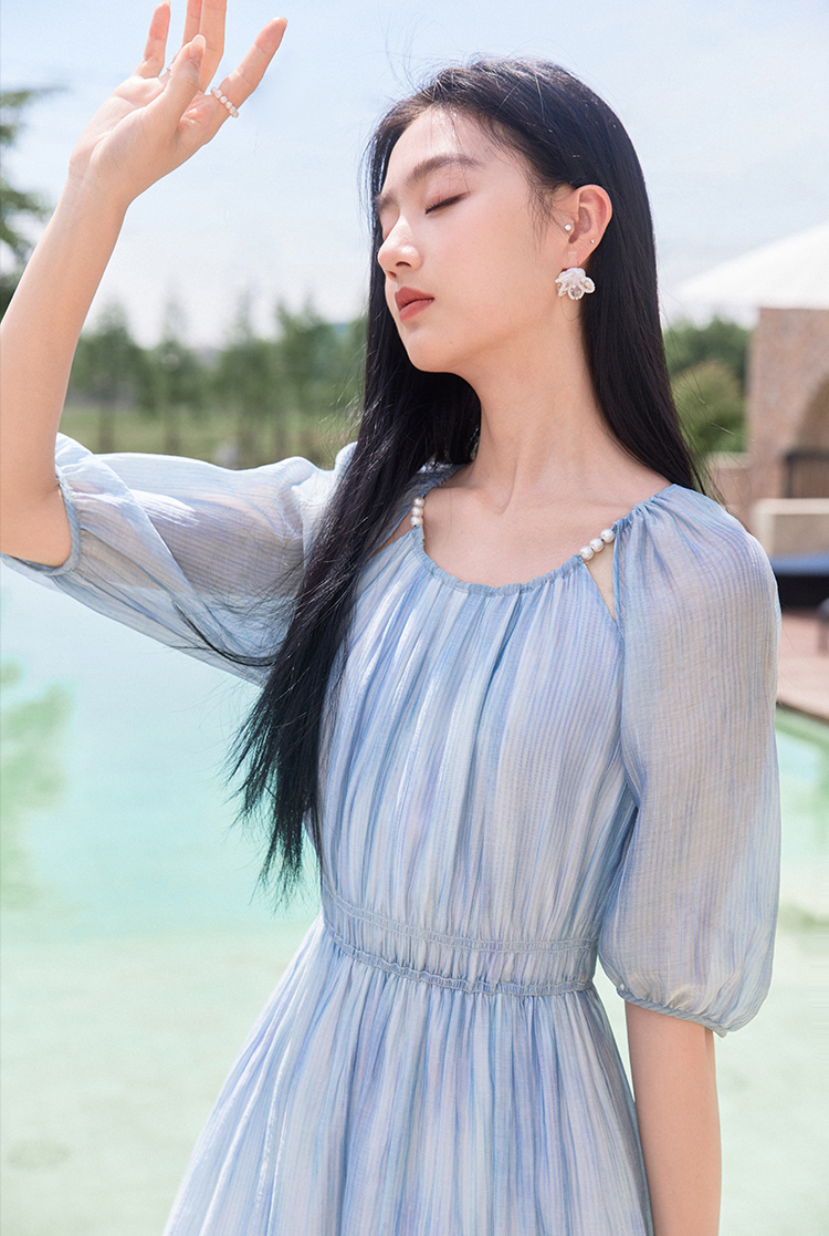 Xiangying seaside vacation pink dress summer new island dream beach skirt temperament skirt women