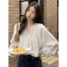 批发法式小清新灯笼袖娃娃衫上衣女<b class='q'>夏季</b>新款小众设计感遮肉显瘦<b class='q'>衬衫</b>潮