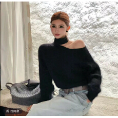 批发婉君露丝氛围or羊毛+兔毛雪貂纱线 秋<b class='q'>冬</b>毛针织衫