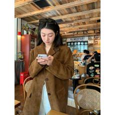 批发韩系秋冬百搭卡其色西装外套