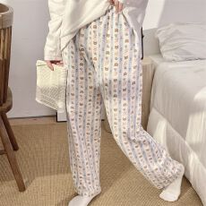 批发2026年春秋新款云朵棉女款卡通可爱睡裤长裤舒适简约可外穿单裤