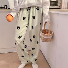 批发2026年春秋新款云朵棉女款卡通可爱睡裤长裤舒适简约可外穿单裤