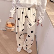 批发2026年春秋新款云朵棉女款卡通可爱睡裤长裤舒适简约可外穿单裤