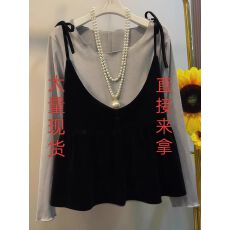 批发2025秋季新款韩系长袖T恤吊带背心高级感叠穿两件套