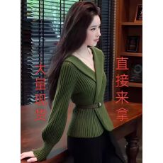 批发2026春季新款今年流行复古高级感洋气慵懒风收腰毛衣