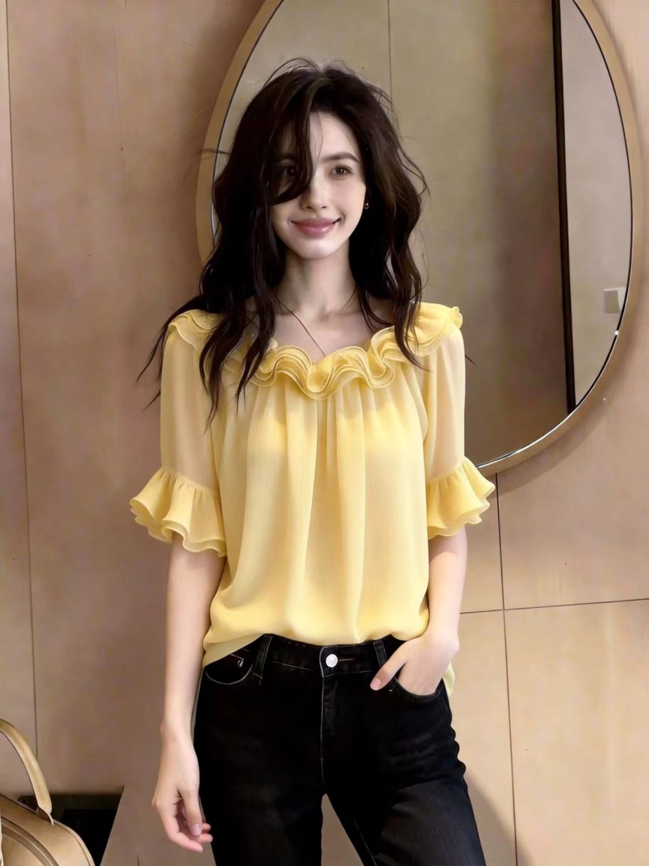 RY3672# 2026夏季新款法式设计感小众时尚气质独特漂亮衬衫