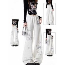 批发白灰韩式复古<b class='q'>阔腿裤</b>女新款个性百搭高腰<b class='q'>宽松</b>垂感显瘦直筒休闲长<b class='q'>裤</b>