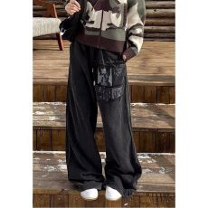 批发【纯棉复合380】<b class='q'>牛仔裤</b>新视觉<b class='q'>女</b>氛围感穿搭cleanfit潮阔腿弯刀裤