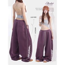 纯棉华棉复合牛奶丝原版休闲长裤女春秋美式辣妹运动裤