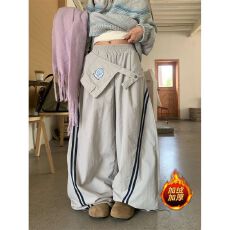 批发【加绒屁帘可拆】可拆卸腰封加厚<b class='q'>工装裤</b>秋冬休闲保暖街舞弯刀裤潮