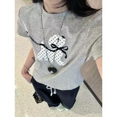 批发原版做法纯棉220克40支食毛+手感有弹力印花修身收腰短袖t恤女