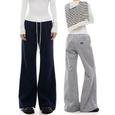 批发【不起球】<b class='q'>运动</b>美邦微喇卫裤男女春季撞色腰显瘦休闲裤松弛感长裤