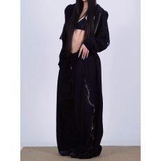 批发美式复古爆钻小蛇跳舞裤嘻哈宽松爵士阔腿裤拖地休闲<b class='q'>运动</b>卫裤子女