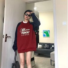 批发2026魔方春秋复古三条杠<b class='q'>运动</b>长袖T恤女男街头宽松休闲圆领上衣潮