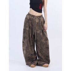 批发纯棉华棉复合牛奶丝 （原版水印）迷彩裤女废土风辣妹<b class='q'>运动</b>休闲裤
