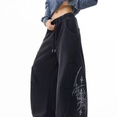 批发【复合面料380】腰果花港蟹弯刀<b class='q'>牛仔裤</b>女男春夏新款直筒阔腿长裤