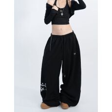 批发原版印花 割袋+后裤袋爵士嘻哈街舞潮牌jazz卫裤<b class='q'>休闲裤</b>弯刀直筒