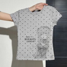 原版做法纯棉220克40支奥代尔食毛+手感修身收腰波点印花T恤女