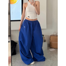 批发原版质量夏季薄款速干裤】降落伞工装裤<b class='q'>女</b>松紧腰抽绳宽松皱褶<b class='q'>长裤</b>