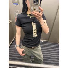 原版做法纯棉220克40支食毛+手感有弹力印花修身收腰短袖t恤女