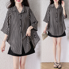 批发实拍2026年夏季新款大码时尚防晒百搭气质显瘦遮肉女衬衫上衣