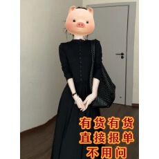 批发法式气质高级感复古针织<b class='q'>连衣裙</b>简单大方得体收腰a字<b class='q'>长裙</b>2025秋季