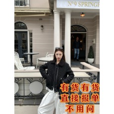 批发Herm*s菱格绗棉<b class='q'>翻领</b>毛呢羽绒服外套