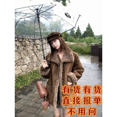 批发小君君布兰妮 9/22新 街头暖炉/100羊羔毛羊剪绒麂皮两穿外套
