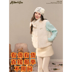 批发韩系复古藏青色毛领连帽收腰短款棉服女<b class='q'>冬</b>季新款防寒保暖棉袄外套