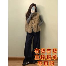 批发韩系羊羔毛<b class='q'>马甲女</b>2025秋冬新款外搭独特超好看小个子短款无袖上衣