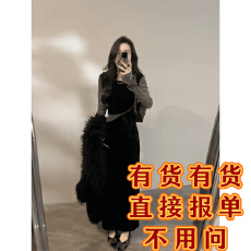 批发时尚显瘦<b class='q'>连衣裙</b>拼接撞色复古长裙秋冬新款修身裙子