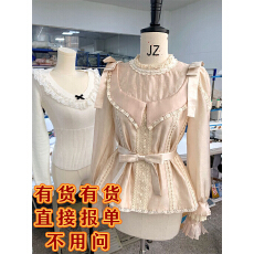 批发法式甜美温柔风假两件长袖衬衫秋<b class='q'>冬</b>新款气质收腰显瘦蝴蝶结...
