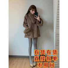 批发富家千金高级感毛呢毛呢外套秋冬新款气质宽松保暖百搭...