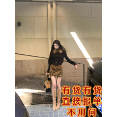 批发Barb Chill复古咖色开衫上衣女初秋修身收腰<b class='q'>欧美</b>风毛毛领圣诞外套