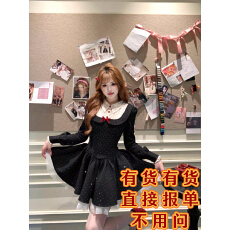 批发越韩小鱼 璀璨千金 重工烫钻<b class='q'>连衣裙</b>蕾丝领口收腰甜美<b class='q'>蓬蓬</b>公主裙女