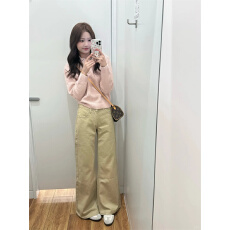 批发美式加绒<b class='q'>牛仔裤</b>女秋冬新款韩系时尚高级百搭休闲宽松垂感微喇裤子