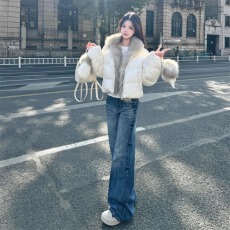 批发复古微喇牛仔裤女春季新款美式高街水洗折痕大码<b class='q'>胖</b><b class='q'>mm</b><b class='q'>宽松</b>显瘦裤子