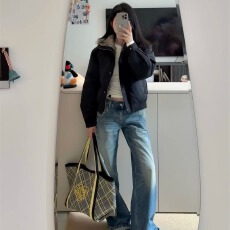 批发微<b class='q'>胖</b><b class='q'>mm</b><b class='q'>美式</b>街头风做旧低腰牛仔裤春季新款宽松设计感显瘦直筒裤