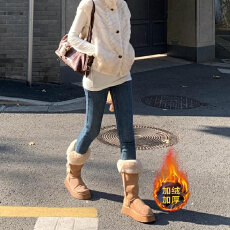 批发复古加绒加厚铅笔牛仔裤女秋冬2026新款修身紧身弹力配靴子<b class='q'>小脚</b>裤