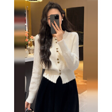 批发红色慵懒针织<b class='q'>开衫</b>毛衣外套<b class='q'>女</b>2025新款氛围感圣诞节穿搭上衣秋冬季