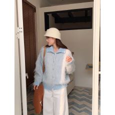 批发韩系2025秋冬新款小香风毛衣外套<b class='q'>女</b>宽松慵懒风针织开衫上衣