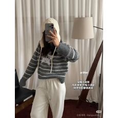 批发25秋冬季小众设计感五角星<b class='q'>刺绣</b>条纹毛针织衫<b class='q'>上衣</b>