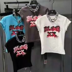 批发酷辣妹烫钻闪亮珠片2026春夏新ins潮ootd时尚暗黑庞克摇滚<b class='q'>T</b><b class='q'>恤</b><b class='q'>个性</b>