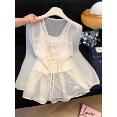 批发实拍早春季<b class='q'>新款</b>长袖<b class='q'>雪纺衫</b>小衫女2026<b class='q'>新款</b>抽褶系带上衣纯欲风