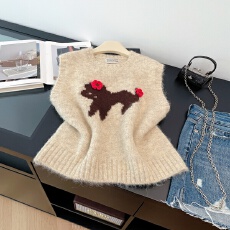 批发实拍秋冬季新款洋气显瘦叠穿马甲女设计感提花<b class='q'>百搭</b>无袖宽松背心